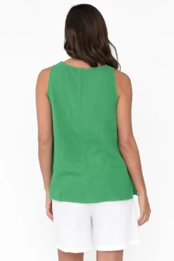Cotton Tops<Threadz Byron Green Cotton Tank