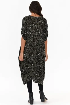 Midi Dresses<La Mode Byron Khaki Leopard Knit Dress