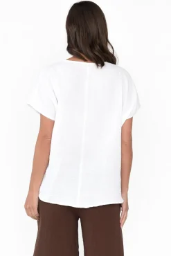 Cotton Tops<Threadz Byron White Cotton Button Top