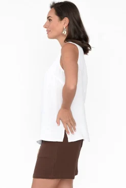 Cotton Tops<Threadz Byron White Cotton Tank