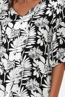 Sleeved Tops<Willow Tree Cahill Black Garden Tassel Tie Top