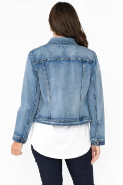 Jackets<Cafe Latte Camille Blue Denim Jacket