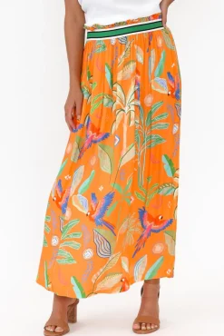 Skirts<Possi The Label Camille Orange Tropical Maxi Skirt