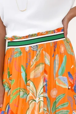 Skirts<Possi The Label Camille Orange Tropical Maxi Skirt