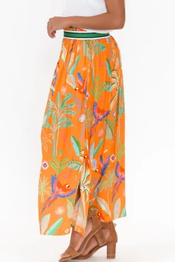 Skirts<Possi The Label Camille Orange Tropical Maxi Skirt