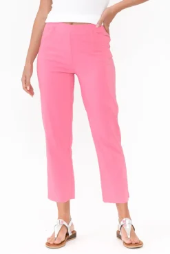 Pants<Threadz Candice Pink Straight Leg Stretch Pant