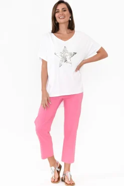 Pants<Threadz Candice Pink Straight Leg Stretch Pant