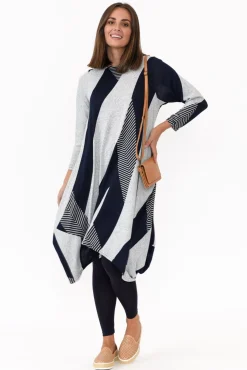 Cotton Dresses<Peony Canis Navy Stripe Knit Dress