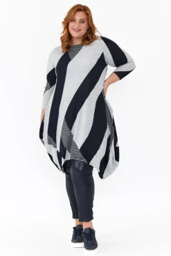 Cotton Dresses<Peony Canis Navy Stripe Knit Dress