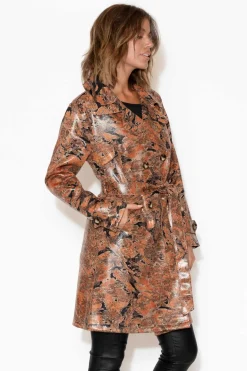 Jackets<Holmes u0026 Fallon Carissa Tan Snake Coat