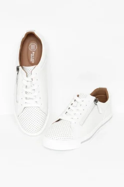 White Sneakers<Bay Lane Carissa White Silver Sneaker