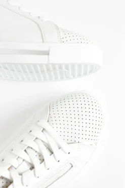 White Sneakers<Bay Lane Carissa White Silver Sneaker