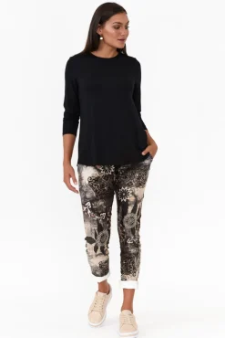 Sleeved Tops<Tani Carla Black Micro Modal Top