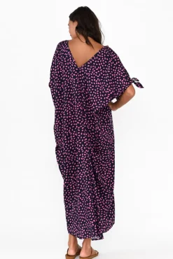 Maxi Dresses<Hourglass Carla Pink Fleck Cold Shoulder Kaftan