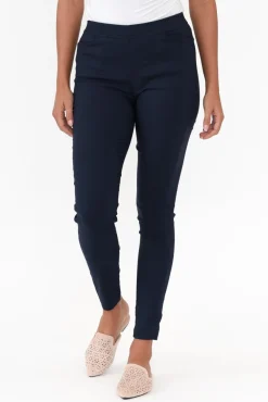 Pants<Willow Tree Carlos Navy Fleece Stretch Pant