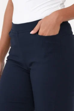 Pants<Willow Tree Carlos Navy Fleece Stretch Pant