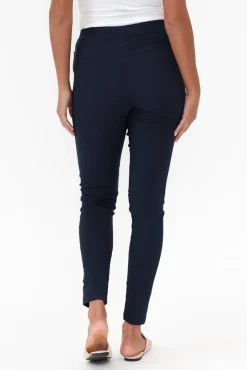 Pants<Willow Tree Carlos Navy Fleece Stretch Pant