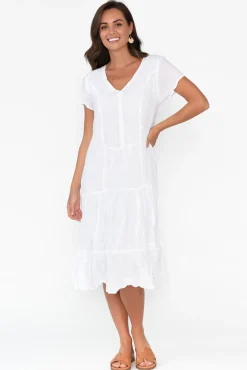 Cotton Dresses<Namastai Carmen White Crinkle Cotton Dress