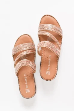 Slides<Bay Lane Carnival Rose Gold Platform Slide