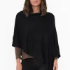 Ponchos<Lou Lou Carrie Black Cashmere Bamboo Poncho