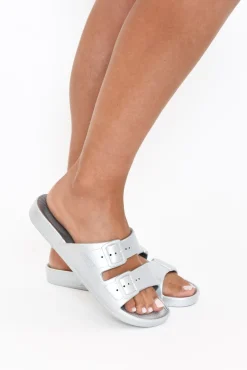 Slides<Freedom Moses Carter Silver Vegan Slides