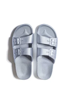 Slides<Freedom Moses Carter Silver Vegan Slides