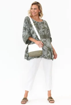 Tunic Tops<Donna Donna Casper Khaki Tropical Linen Pocket Top