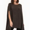 Ponchos<Boho Cassidy Brown Wool Blend Poncho