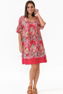 Cotton Dresses<One Summer Cayman Coral Paisley Cotton Tunic Dress
