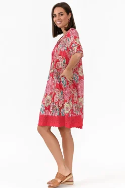 Cotton Dresses<One Summer Cayman Coral Paisley Cotton Tunic Dress