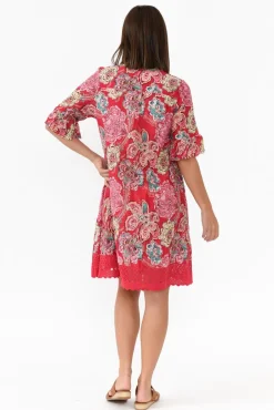 Cotton Dresses<One Summer Cayman Coral Paisley Cotton Tunic Dress