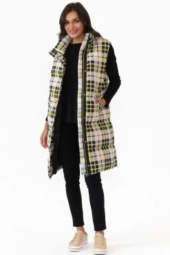 Jackets<Foxwood Check It Black Longline Puffer Vest