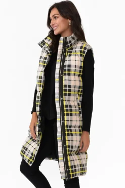 Jackets<Foxwood Check It Black Longline Puffer Vest