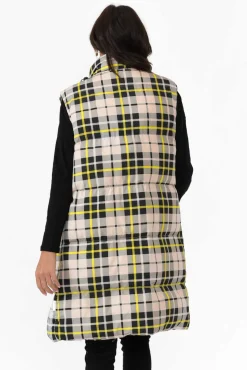 Jackets<Foxwood Check It Black Longline Puffer Vest