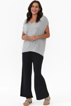 Sleeved Tops<Betty Basics Chelsea Grey Marle Cap Tee