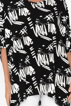 Tunic Tops<Bamboo Whispers Cherie Black Abstract Bamboo Top