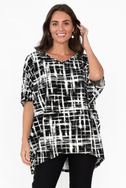 Tunic Tops<Bamboo Whispers Cherie Black Brush Stroke Bamboo Top