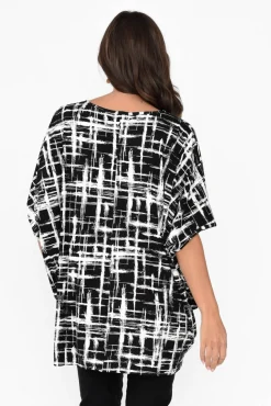 Tunic Tops<Bamboo Whispers Cherie Black Brush Stroke Bamboo Top