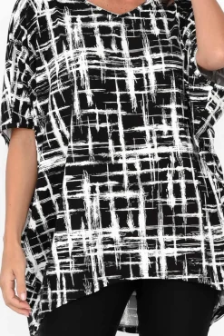 Tunic Tops<Bamboo Whispers Cherie Black Brush Stroke Bamboo Top