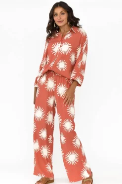 Pants<Label Of Love Cherish Rust Flower Pant