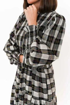 Cotton Dresses<Fujinella Chloe Black Check Cotton Tiered Maxi Dress