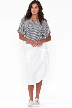 Skirts<Gordon Smith Claire White Linen Pocket Midi Skirt