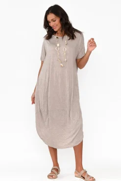 Cotton Dresses<Cotton Village Clemmie Oat Crinkle Cotton Dress