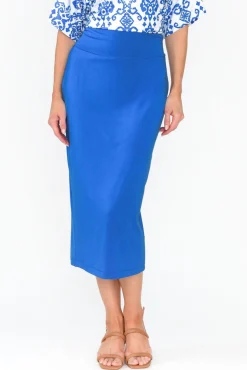 Skirts<Lou Lou Cobalt Bamboo Maxi Tube Skirt