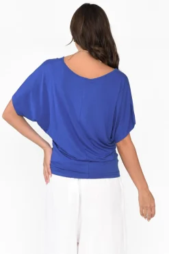 Sleeved Tops<Betty Basics Cobalt Maui Tee