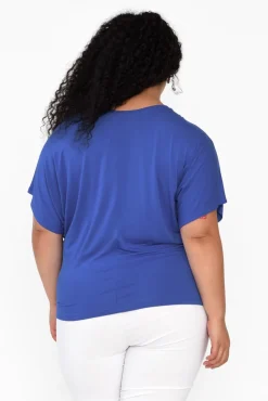 Sleeved Tops<Betty Basics Cobalt Maui Tee