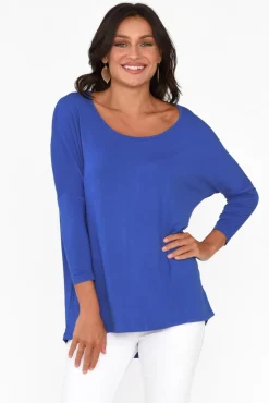 Sleeved Tops<Betty Basics Cobalt Milan 3/4 Sleeve Top