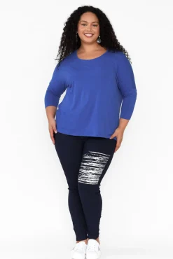 Sleeved Tops<Betty Basics Cobalt Milan 3/4 Sleeve Top