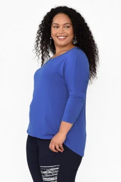 Sleeved Tops<Betty Basics Cobalt Milan 3/4 Sleeve Top