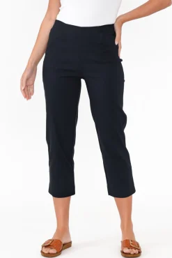Pants<Threadz Cody Navy Straight Leg Stretch Pant